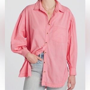 Free People We The Free Happy Hour Poplin Top Xs